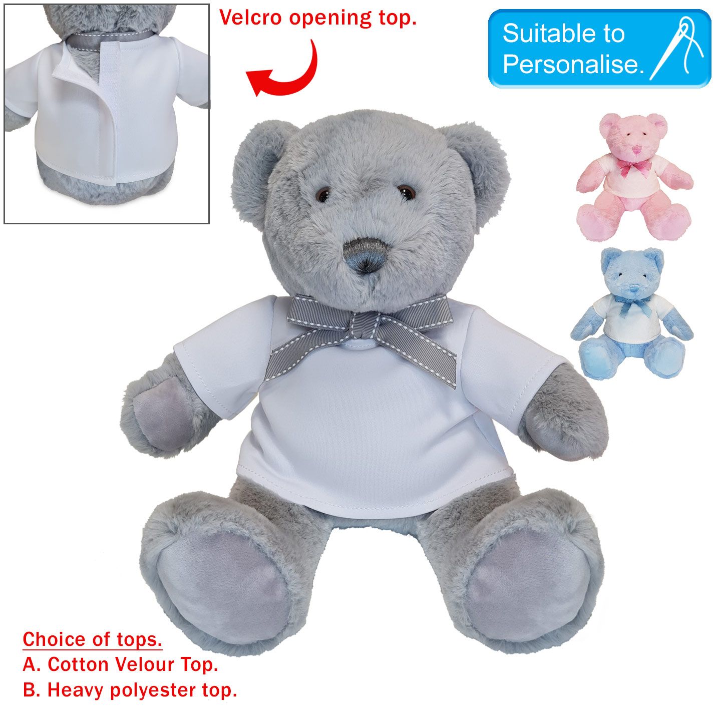 Super Soft Teddy In White T-Shirt - Image 2