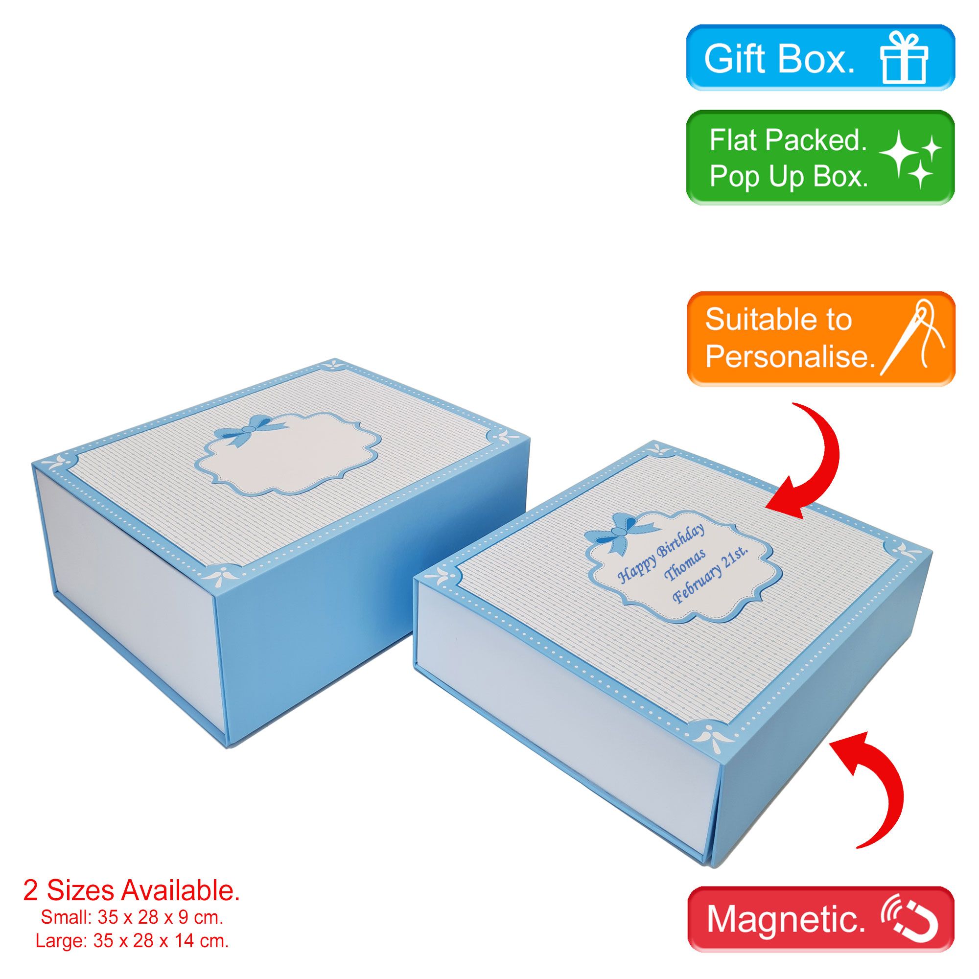 White & Blue Keepsake/Memory Box - Image 3