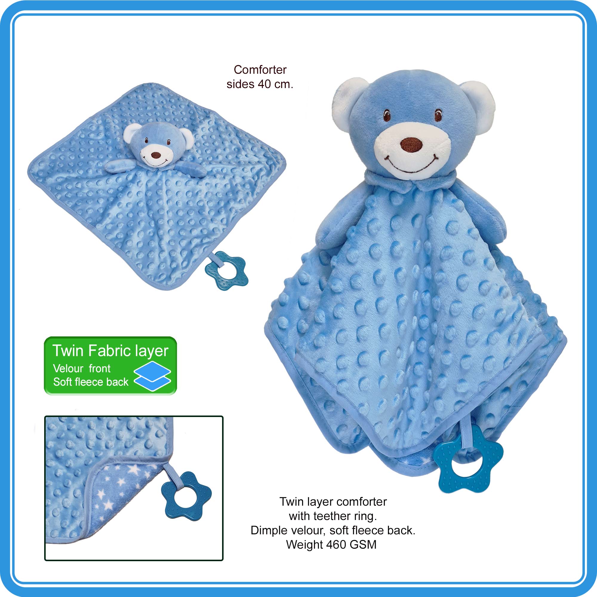 Twin Layer Velour Dimple/Fleece Backed Comforter