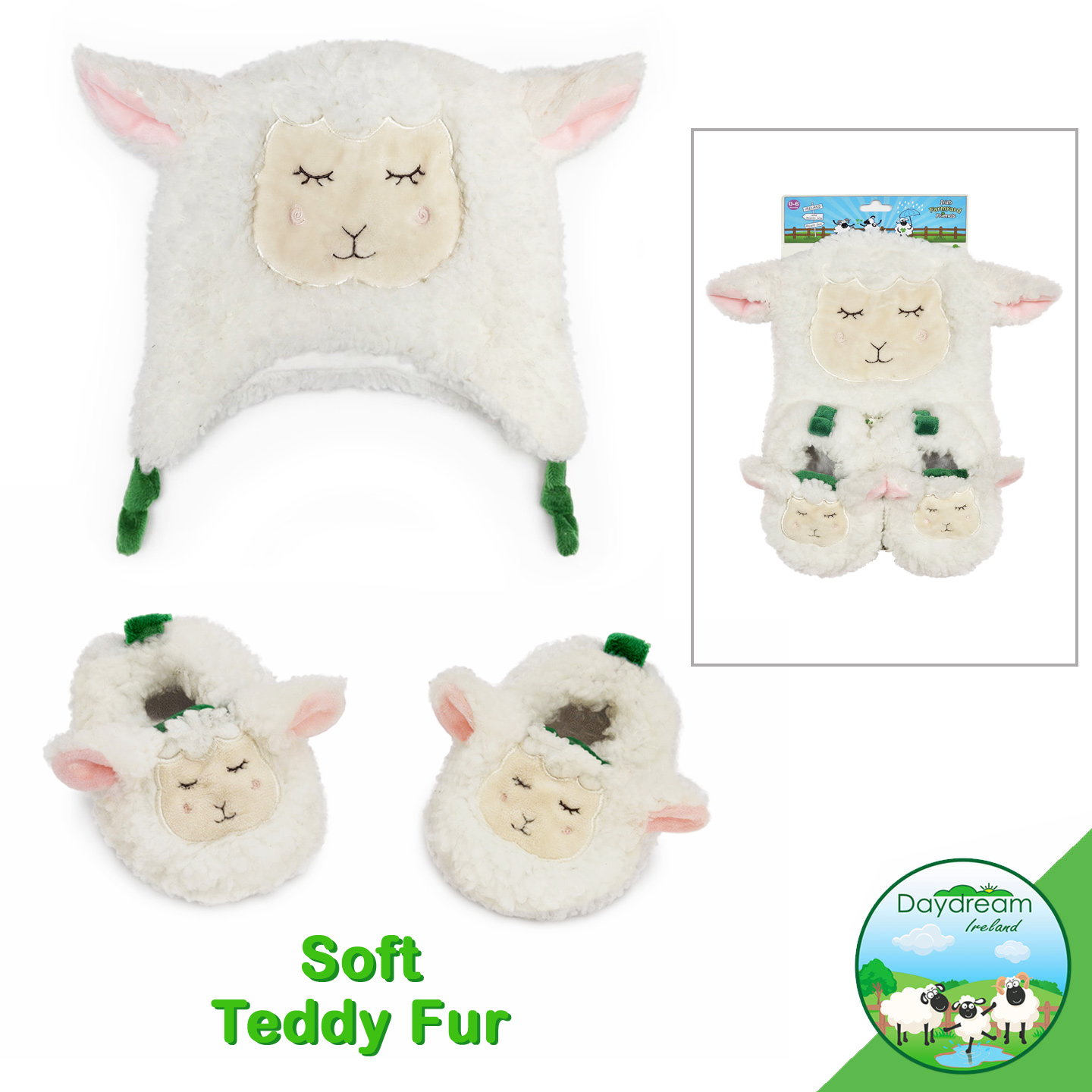 Baby Teddy Fur Hat & Booties